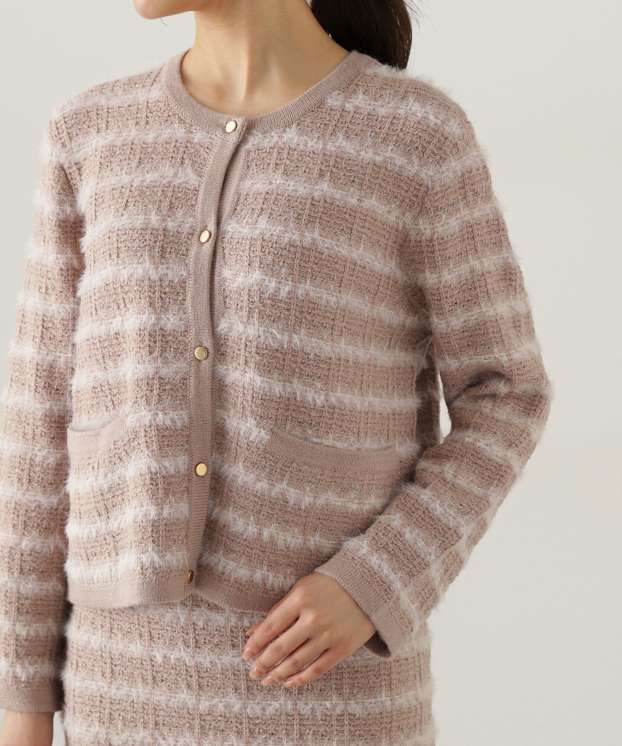 PROPORTION BODY DRESSING「ラメ入りフェザーツイード　24AWニットアップ」|ワンピース|