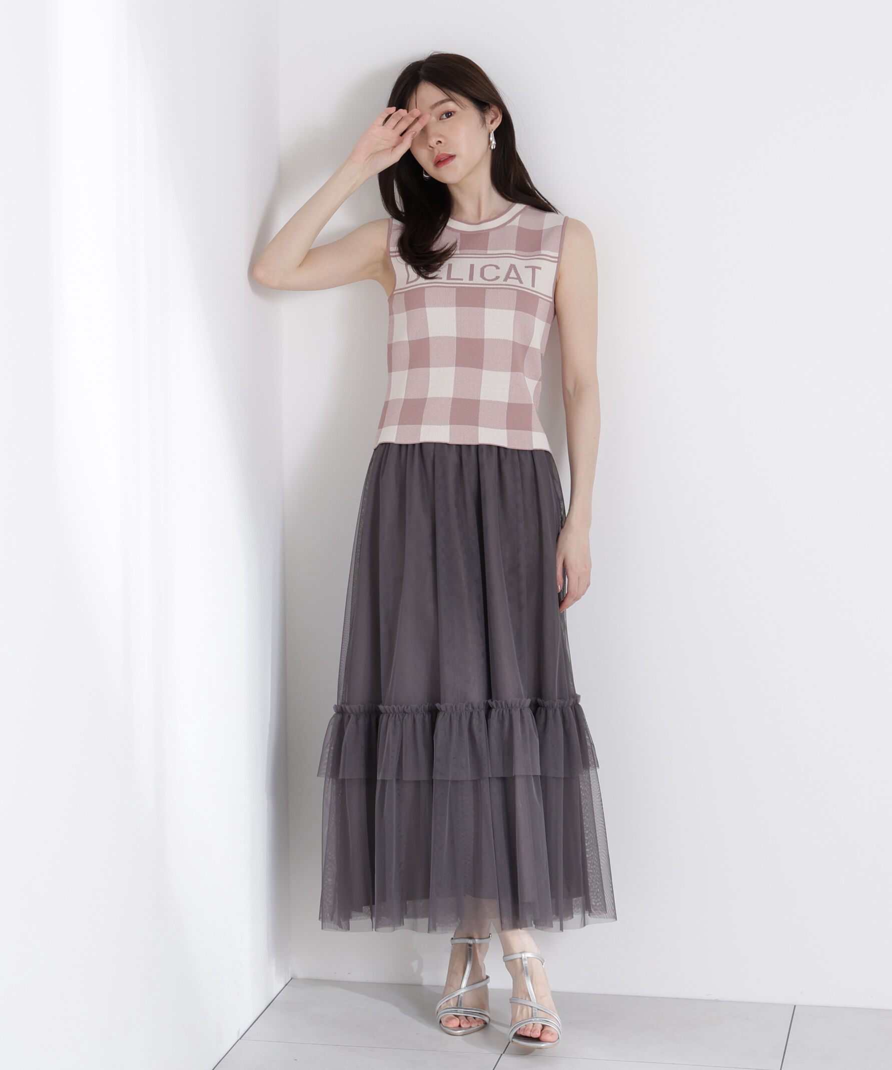 PROPORTION BODY DRESSING「チュールティアードスカート」|スカート|チャコール2