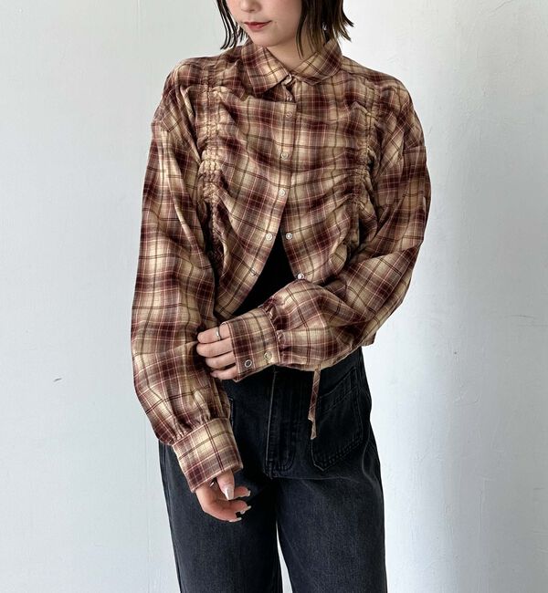 archives「チェックショートドロストシャツ」|シャツ・ブラウス|
