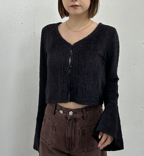 archives「カットフェザーカーディガン」|Tシャツ・カットソー|BLACK