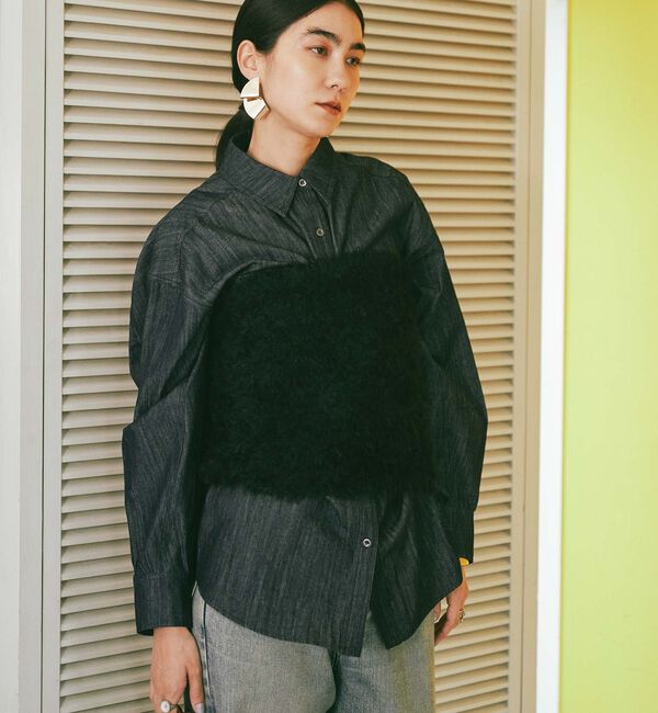 Doux archives「ボリュームスリーブデニムシャツ」|シャツ・ブラウス|