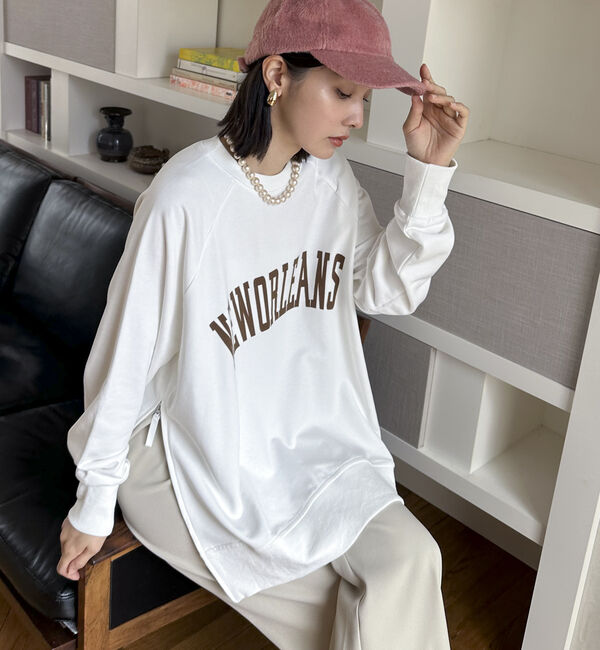 Doux archives「Ｓｉｄｅ　Ｚｉｐ　Ｌｏｇｏ　Ｓｗｅａｔ」|Tシャツ・カットソー|WHITE