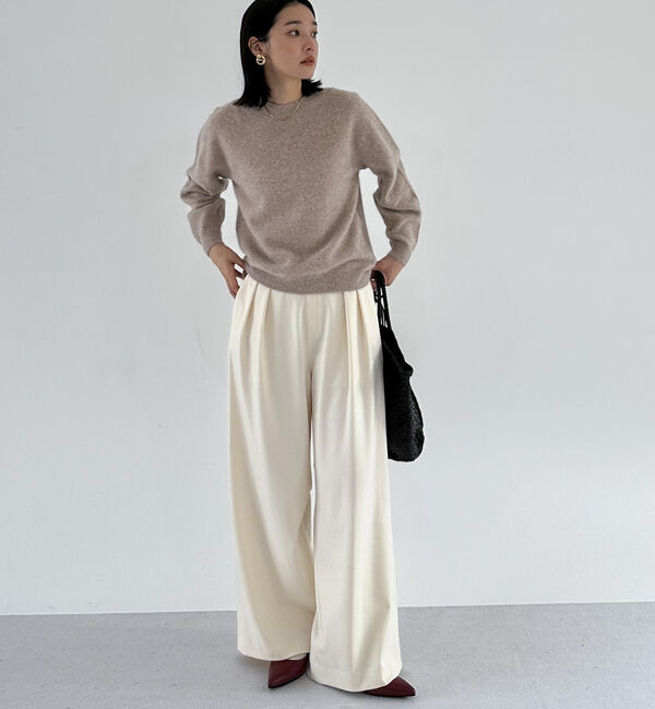 Doux archives「両面起毛発熱ワイドタックパンツ」|チノ|