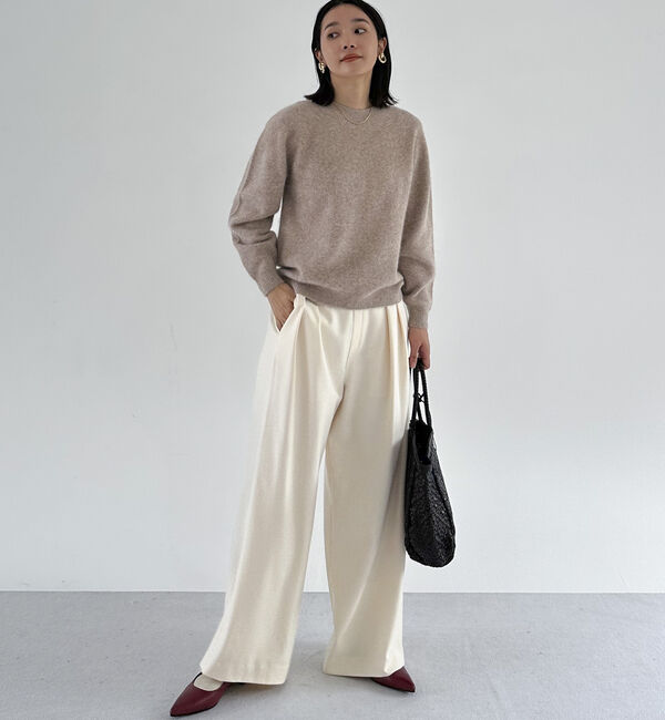 Doux archives「両面起毛発熱ワイドタックパンツ」|チノ|