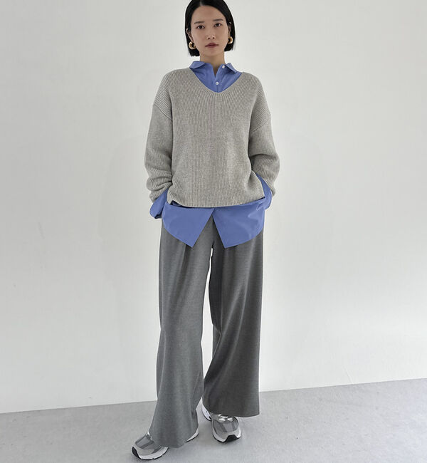 Doux archives「両面起毛発熱ワイドタックパンツ」|チノ|