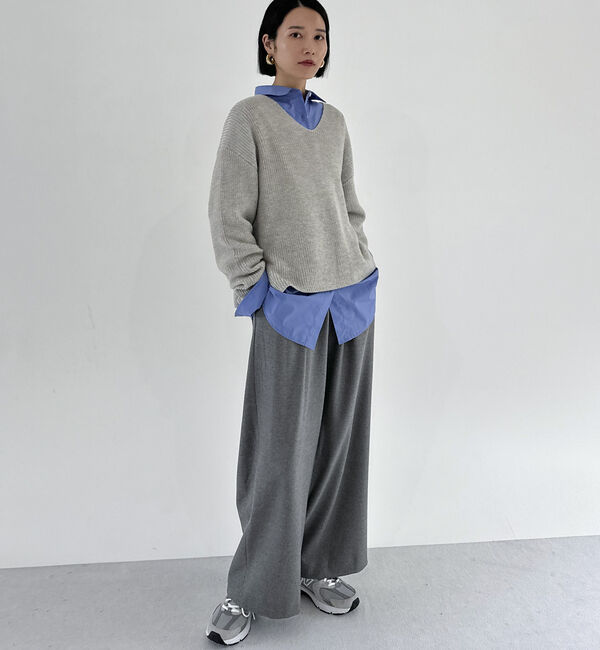 Doux archives「両面起毛発熱ワイドタックパンツ」|チノ|