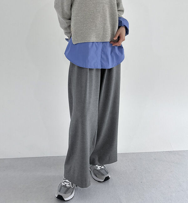 Doux archives「両面起毛発熱ワイドタックパンツ」|チノ|