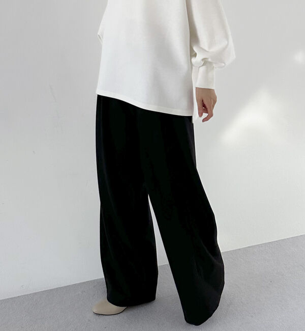 Doux archives「両面起毛発熱ワイドタックパンツ」|チノ|