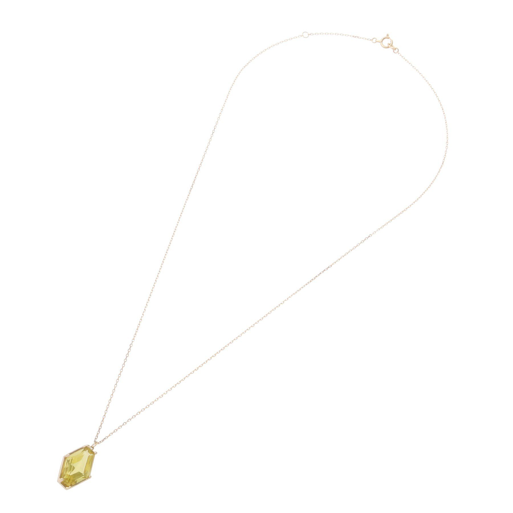 COCOSHNIK「K10レモンクォーツ ヘキサゴンカット　ネックレス」|ネックレス|