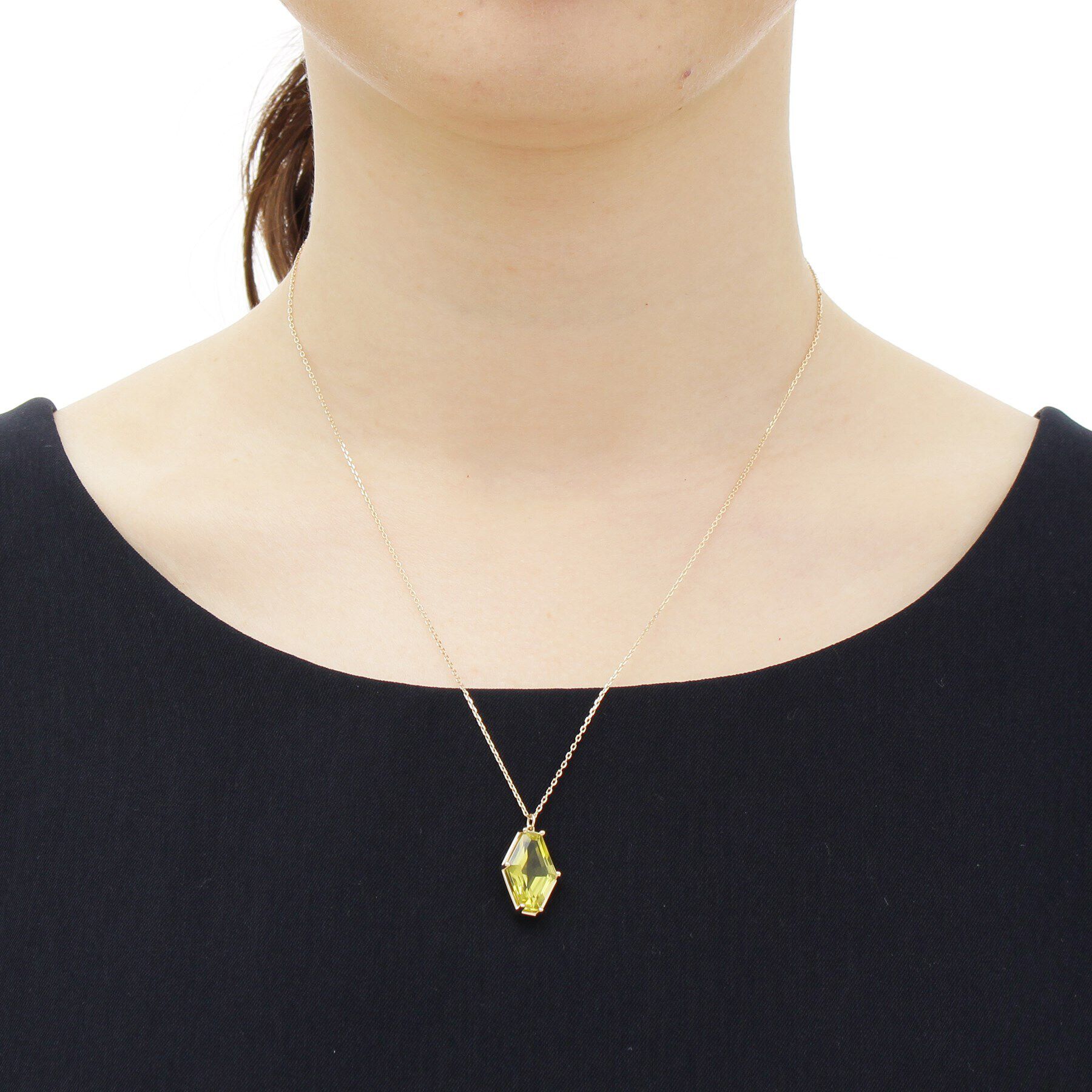 COCOSHNIK「K10レモンクォーツ ヘキサゴンカット　ネックレス」|ネックレス|