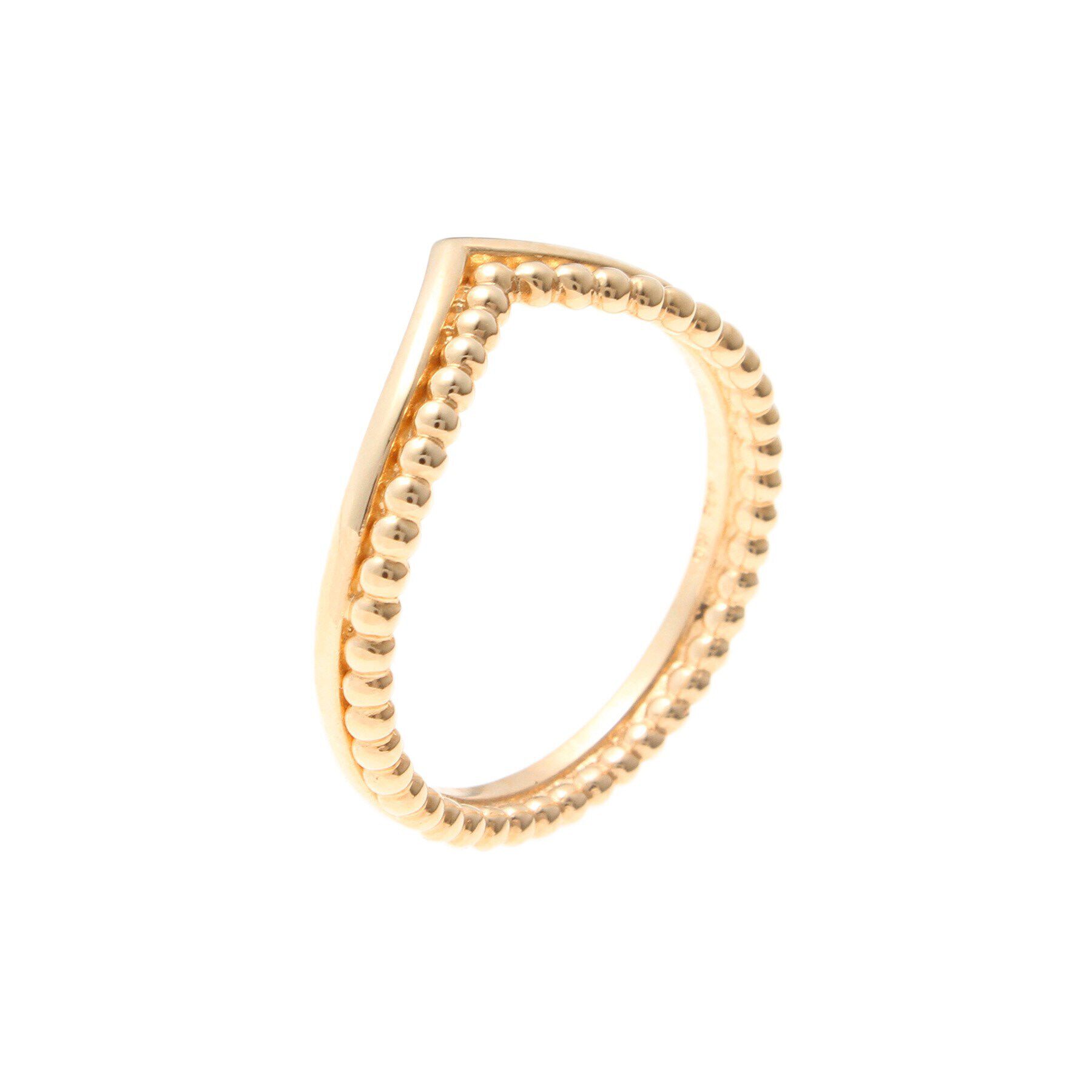 COCOSHNIK「K10平甲&times;丸玉Ｖ字 リング」|リング|