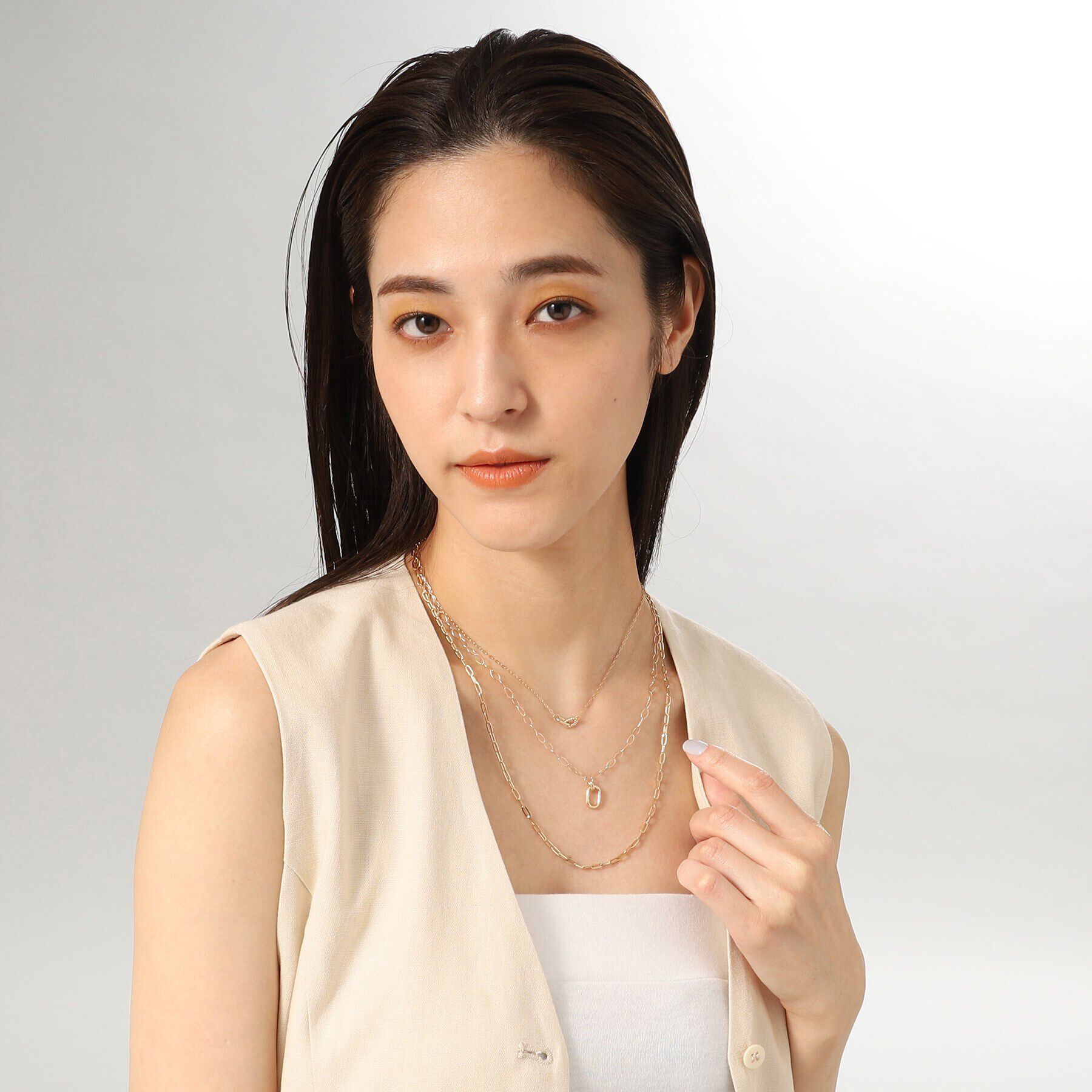 COCOSHNIK「K10中空プリムケーブル ネックレス（55cm）」|ネックレス|