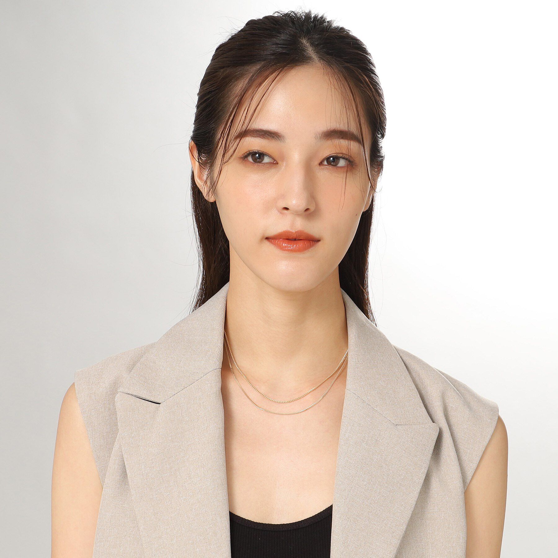 COCOSHNIK「K10ライトフランコドレープ ネックレス」|ネックレス|