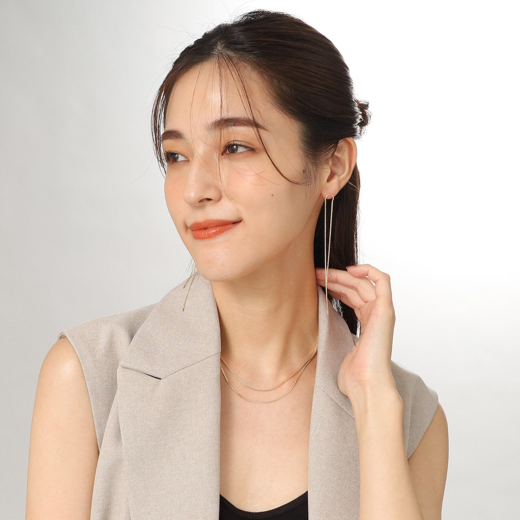 COCOSHNIK「K10ライトフランコドレープ ネックレス」|ネックレス|