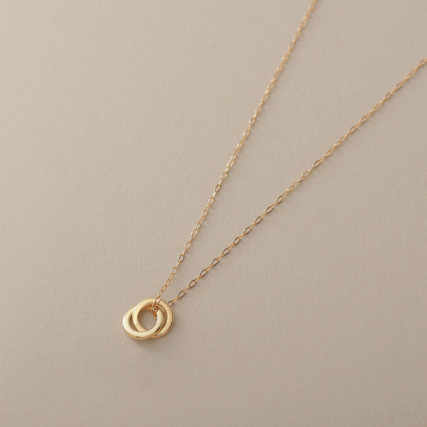 COCOSHNIK「K18ダブルサークル ネックレス」|ネックレス|