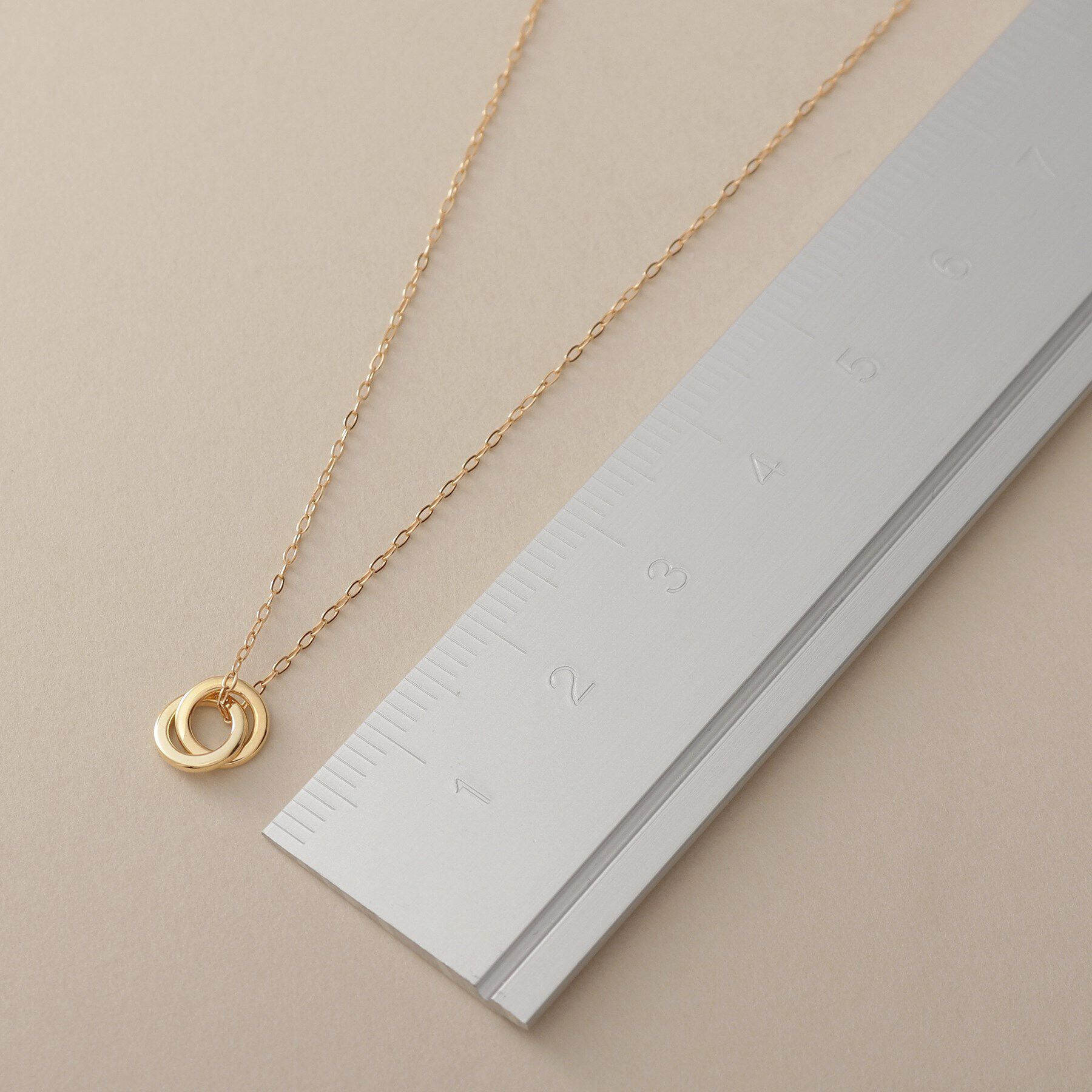 COCOSHNIK「K18ダブルサークル ネックレス」|ネックレス|