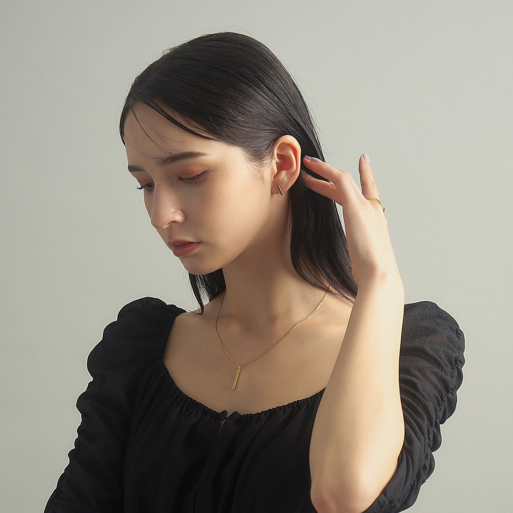 COCOSHNIK ONKITSCH「シルバー スクエアバーネックレス GP」|ネックレス|