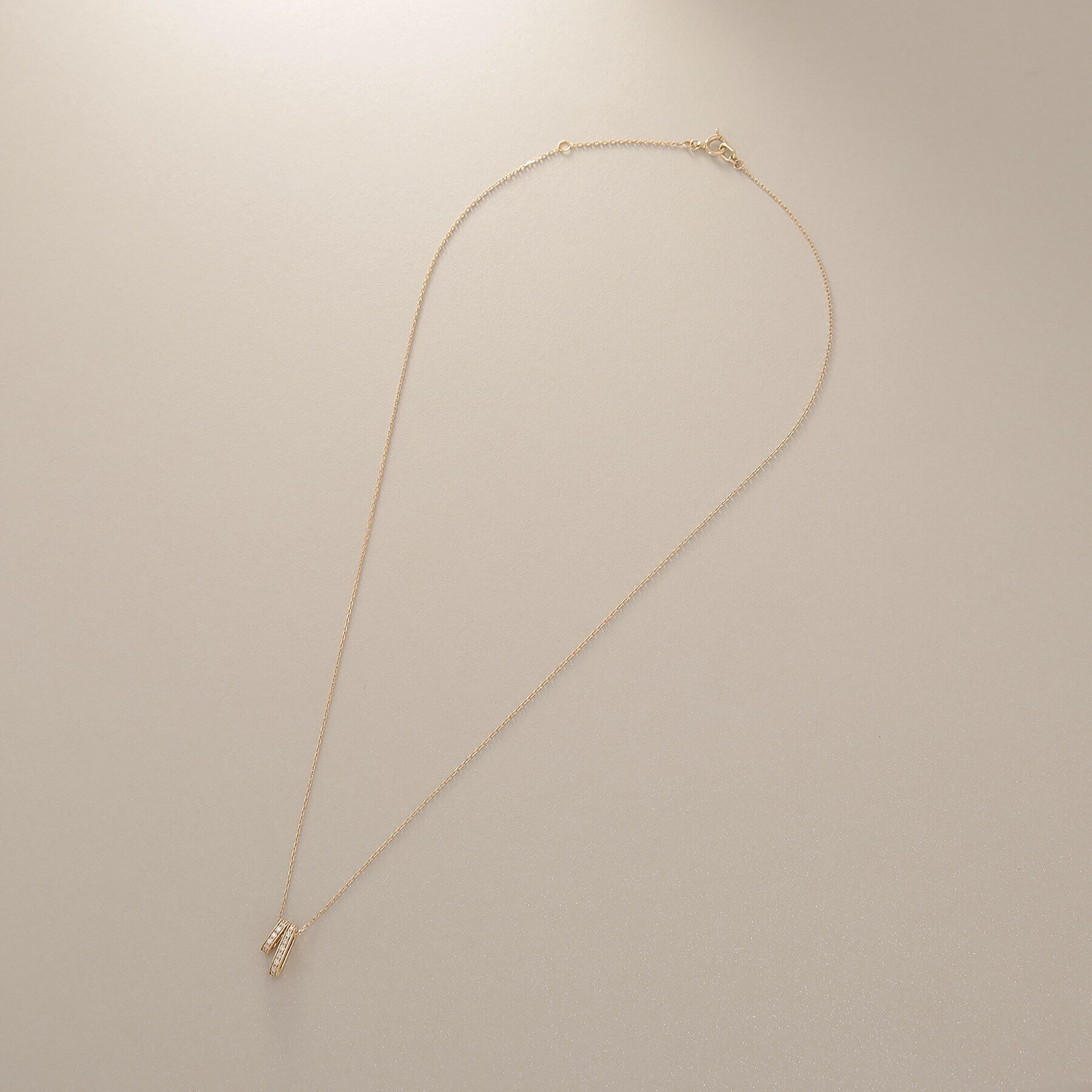 COCOSHNIK「K10【サステナブル】モアサナイトケーブルチェーンモチーフ ネックレス」|ネックレス|