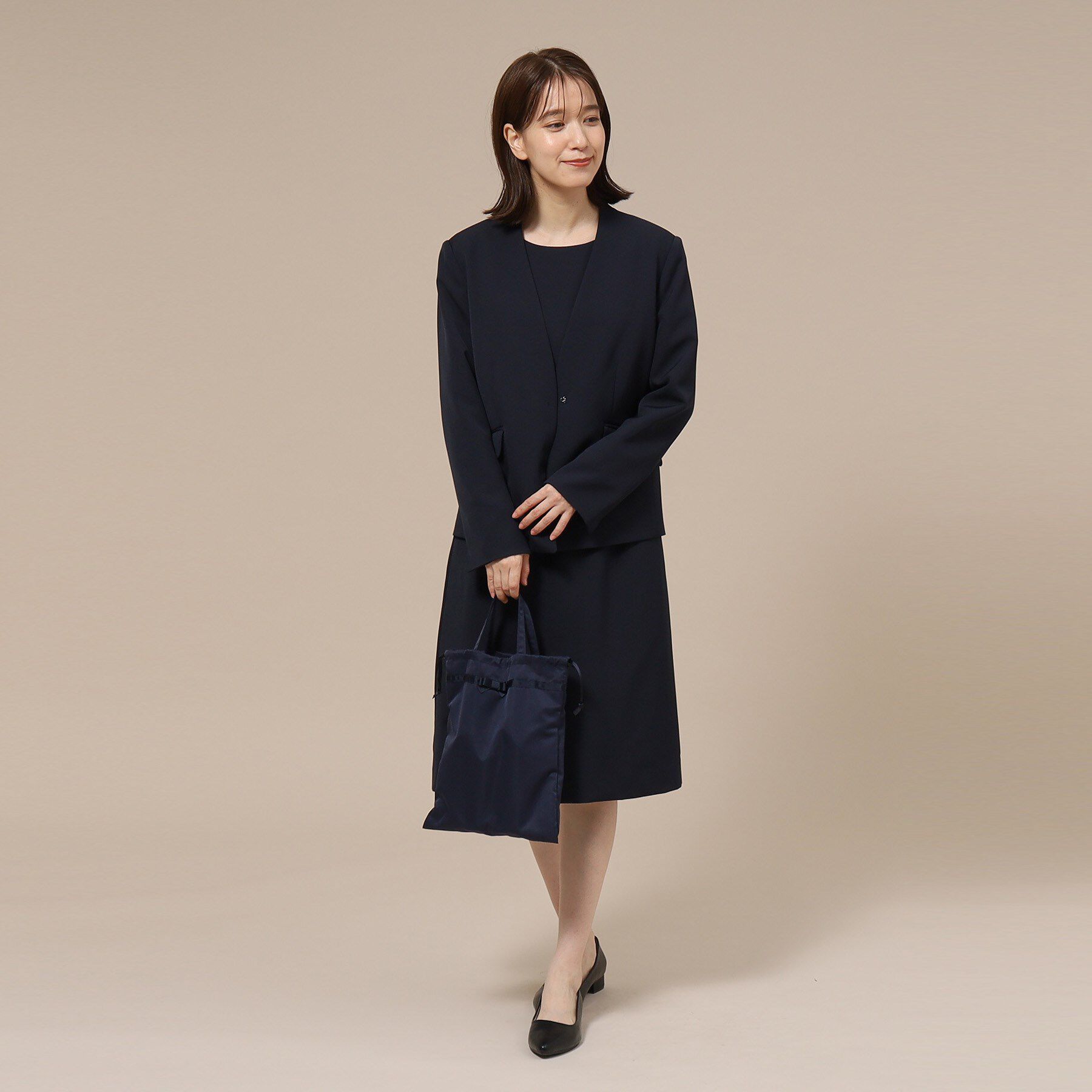 SHOO･LA･RUE「巾着トート付きヒールスリッパ」|ルームシューズ|