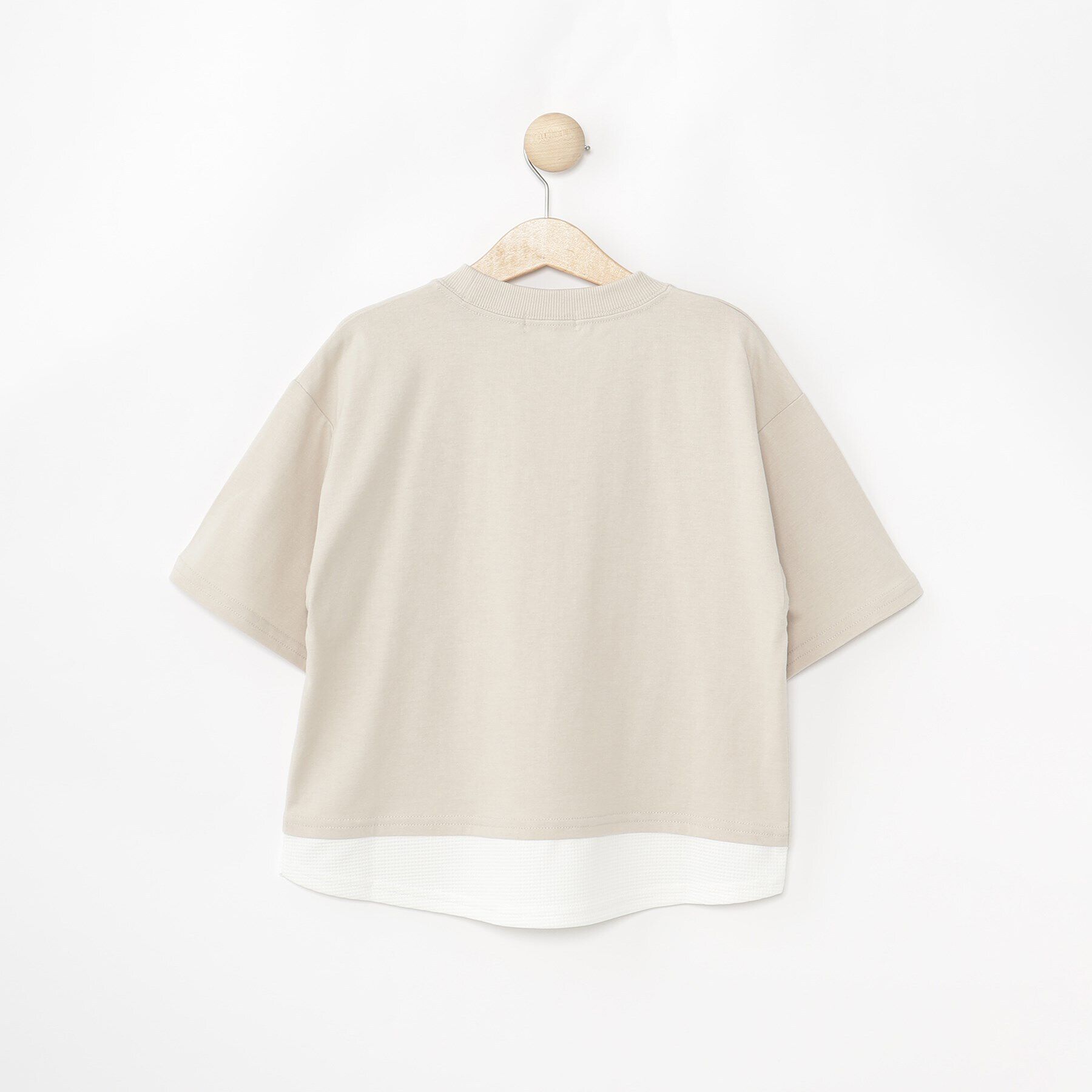 SHOO･LA･RUE「【100-150cm】アソートプリント裾レイヤード五分袖Tシャツ」|Tシャツ・カットソー|