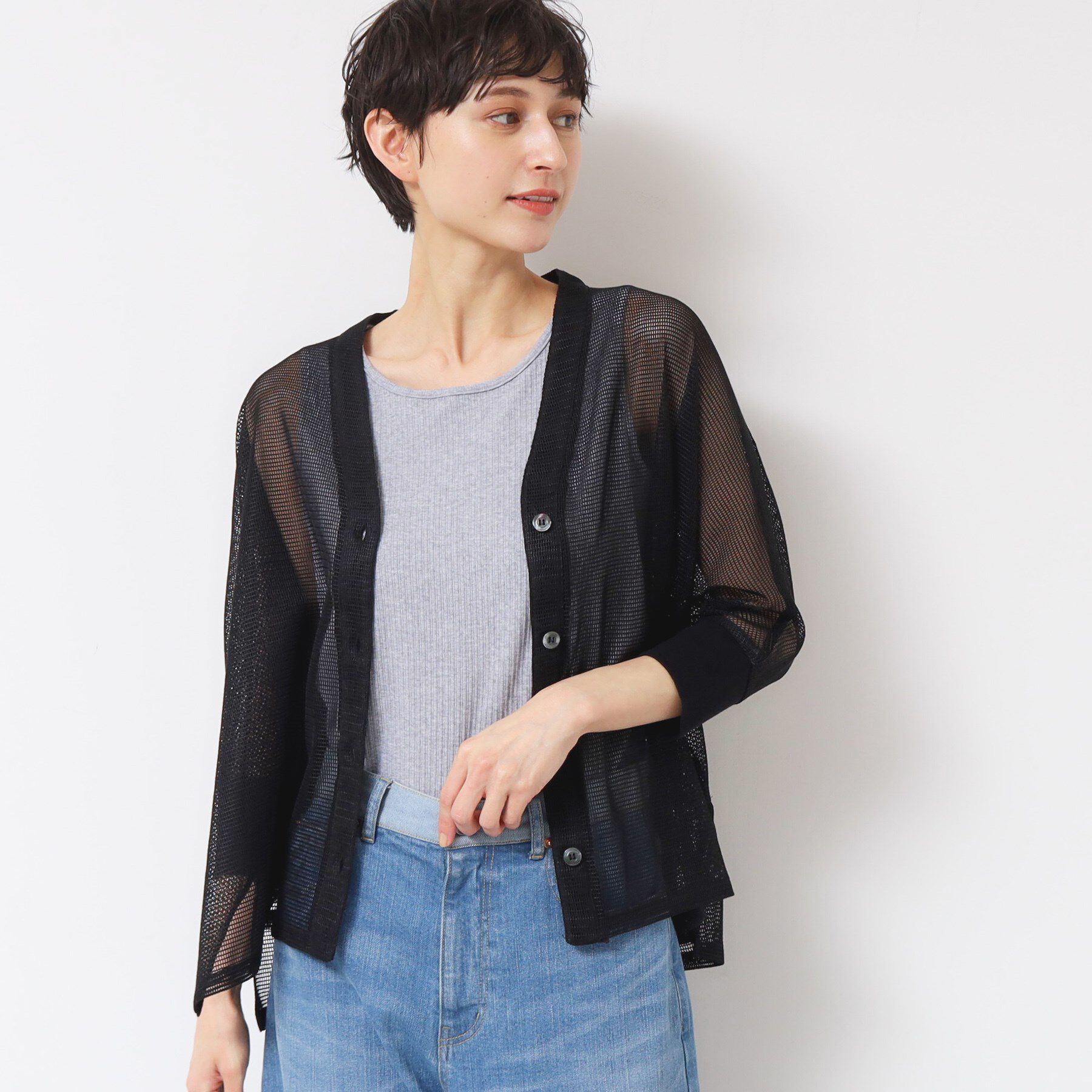 Dessin「【洗える】メッシュカーディガン」|カーディガン|