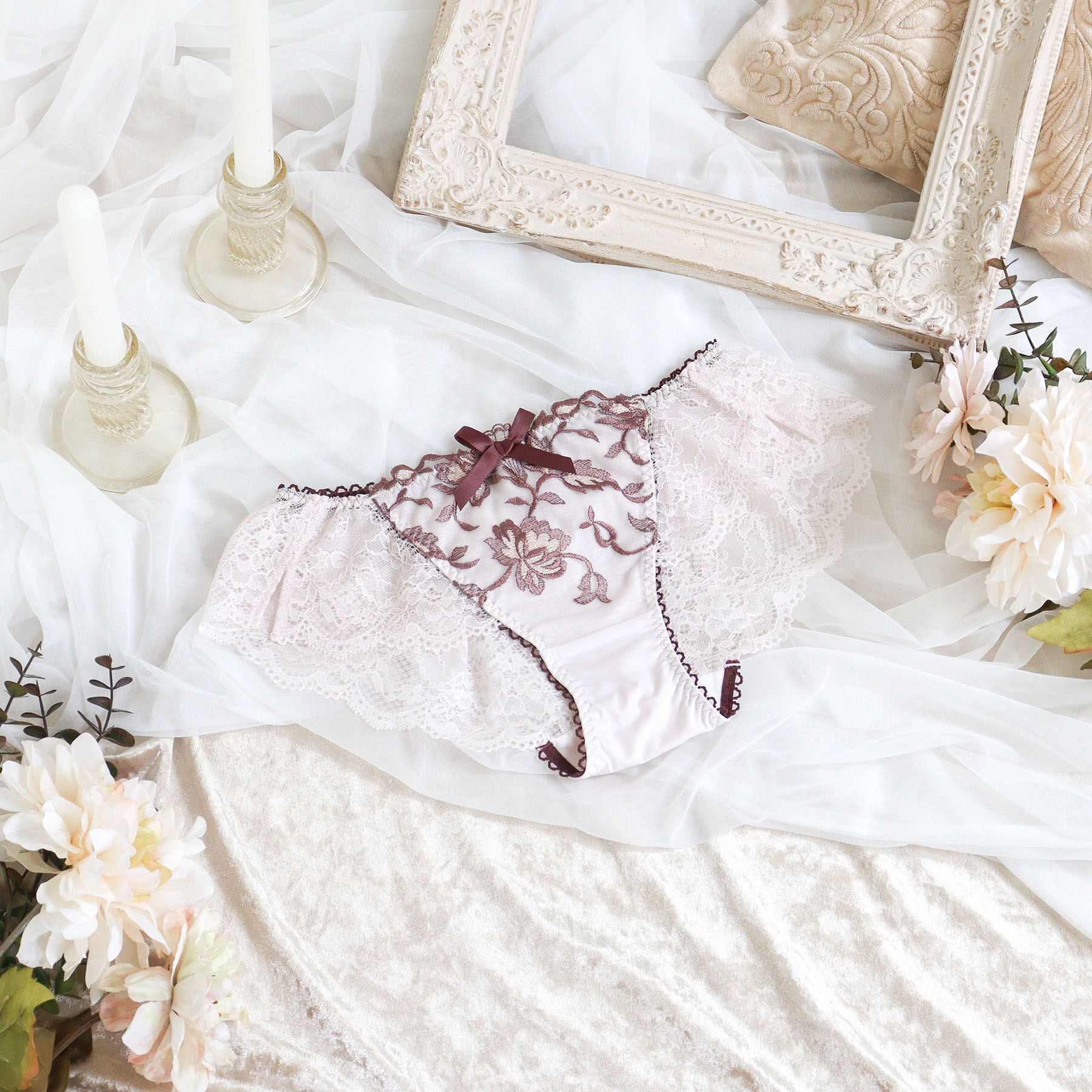 Risa Magli「エレノア レースショーツ」|インナー|ブラウン(043)