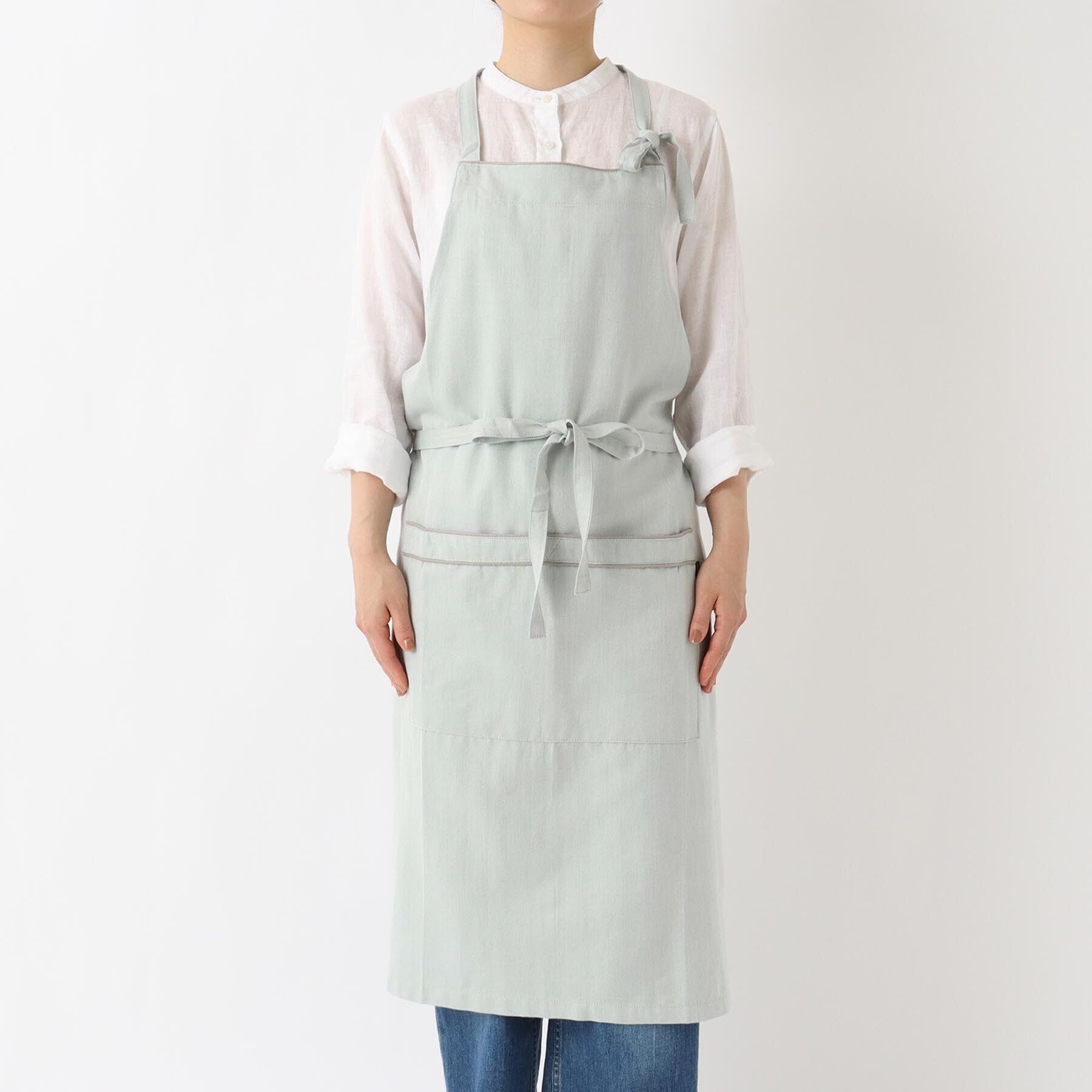 212 KITCHEN STORE「無地ラインエプロン BL」|食器・キッチングッズ|