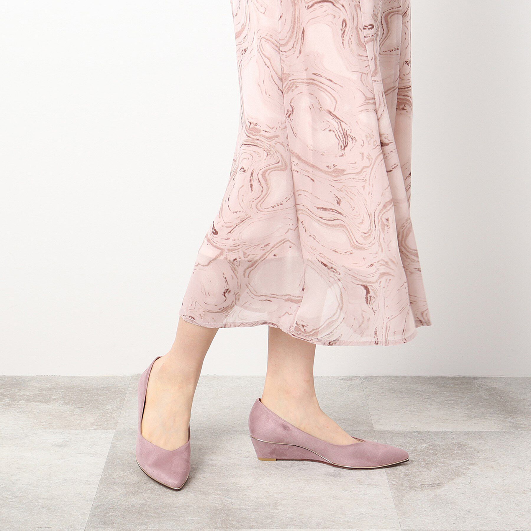 ESPERANZA「《定番》ポインテッドトゥウェッジパンプス」|パンプス|