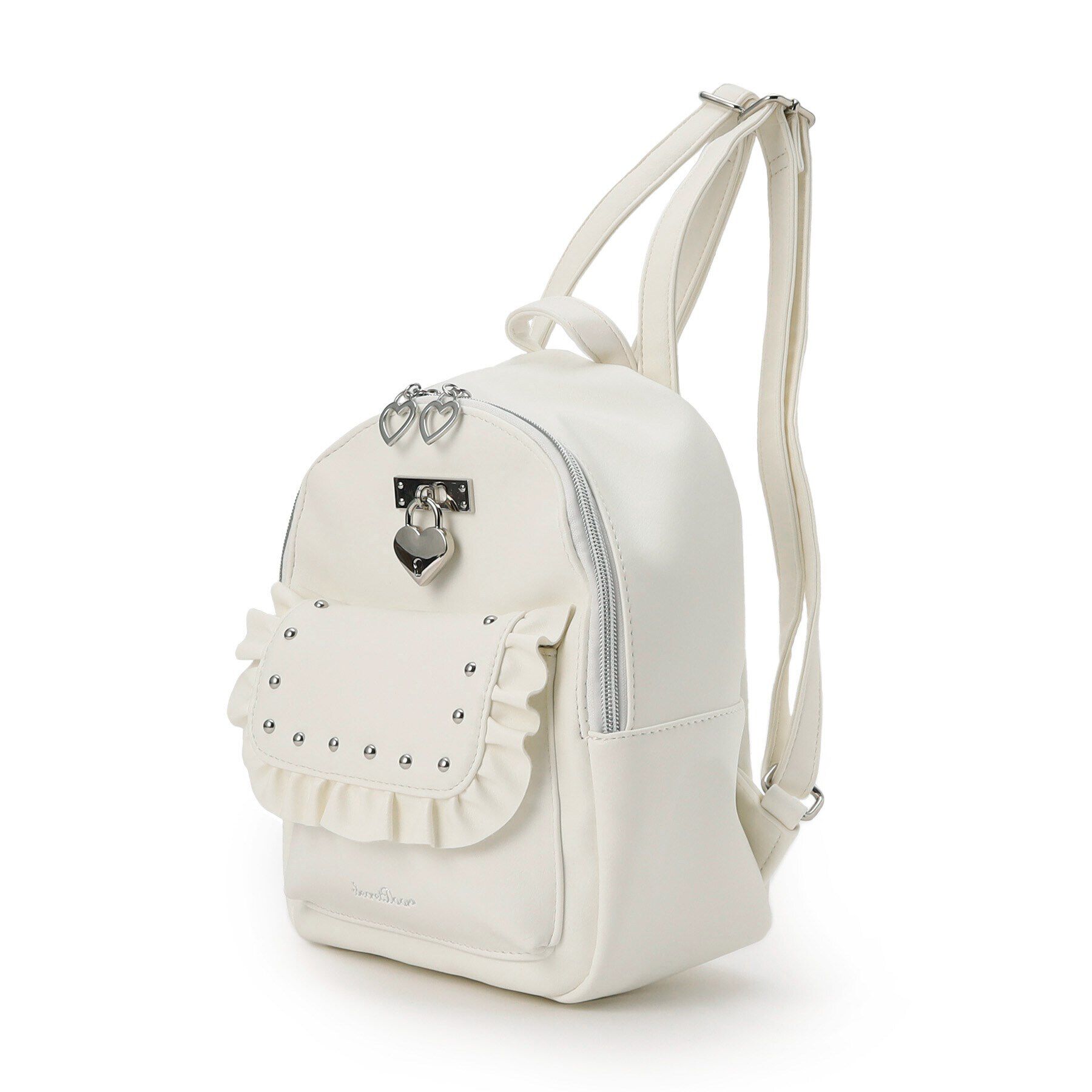 Ober Tashe「量産地雷 スタッズ南京錠付きフリルハートミニリュック」|リュック|ｱｲﾎﾞﾘｰ(004)