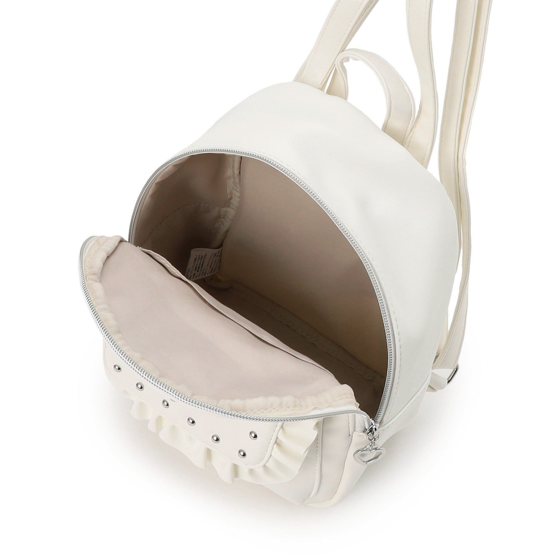 Ober Tashe「量産地雷 スタッズ南京錠付きフリルハートミニリュック」|リュック|