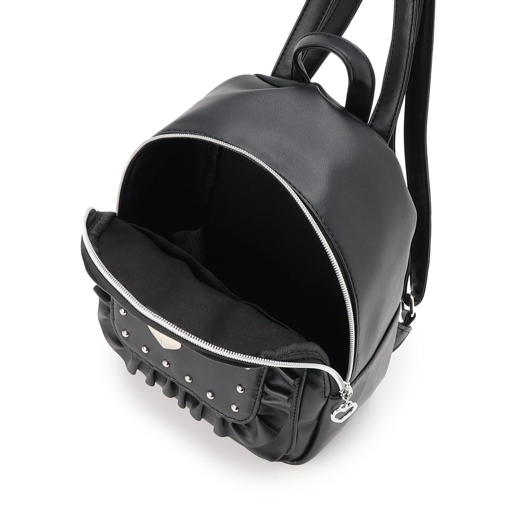 Ober Tashe「量産地雷 スタッズ南京錠付きフリルハートミニリュック」|リュック|