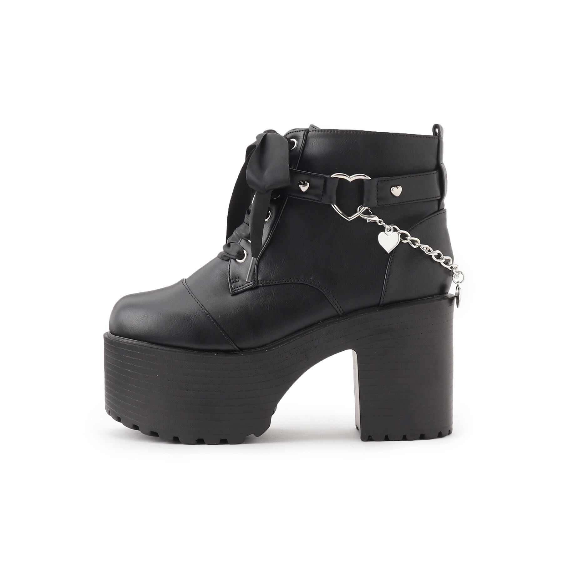 csT&P「厚底ハート付きレースアップブーツ　24SS」|ショートブーツ|