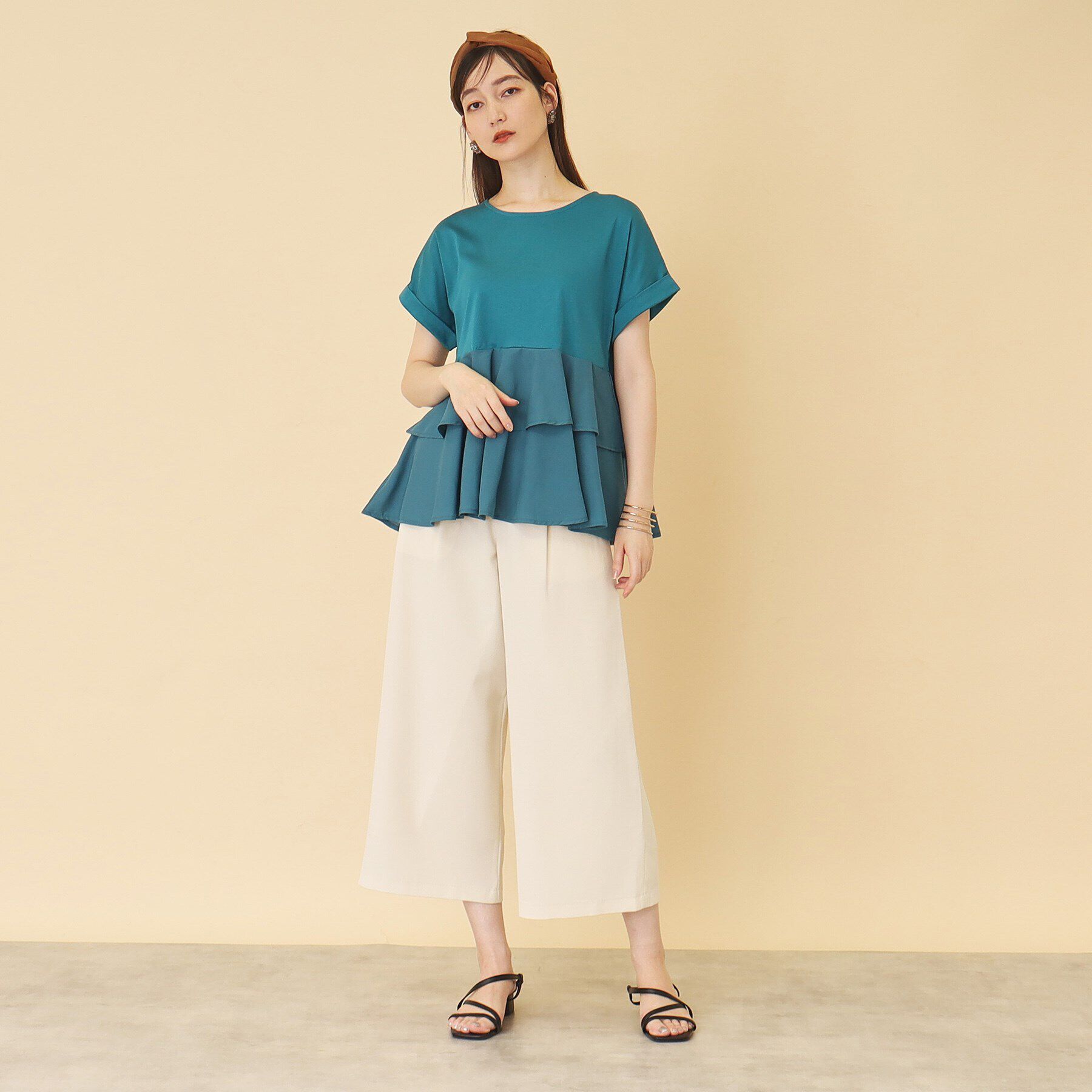 SunaUna「【接触冷感／体系カバー】ティアードチュニックプルオーバー」|Tシャツ・カットソー|