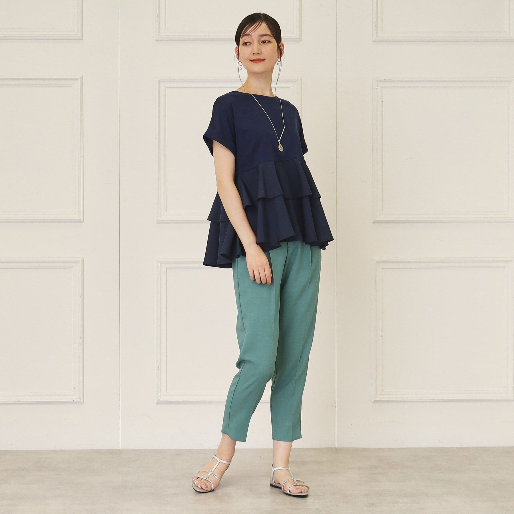 SunaUna「【接触冷感／体系カバー】ティアードチュニックプルオーバー」|Tシャツ・カットソー|