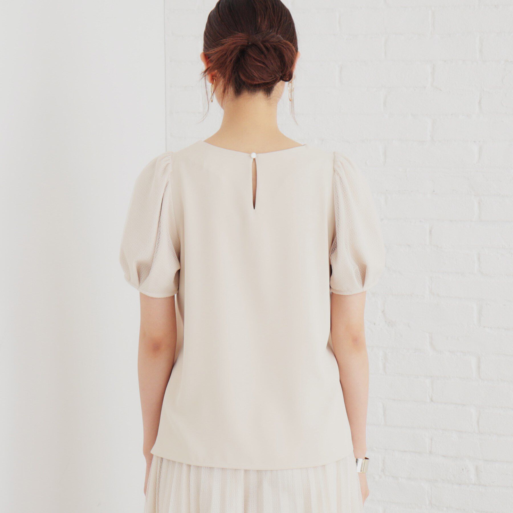 SunaUna「【袖チュール／セットアップ可】5分袖カットソー」|シャツ・ブラウス|