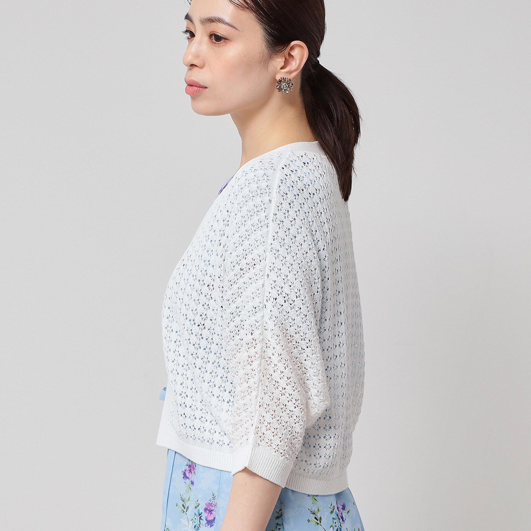 SunaUna「【SS～Lサイズ展開／透かし編み】ショート丈ボレロ」|カーディガン|