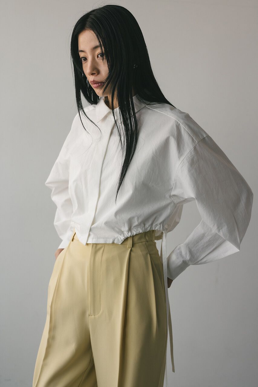 STYLEMIXER「ヘムギャザーショートシャツ」|シャツ・ブラウス|WHT