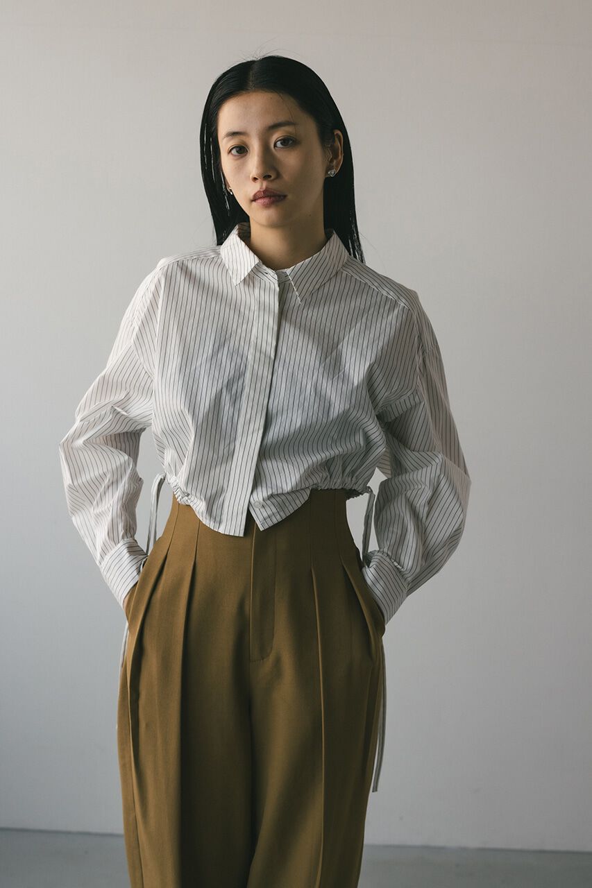 STYLEMIXER「ヘムギャザーショートシャツ」|シャツ・ブラウス|