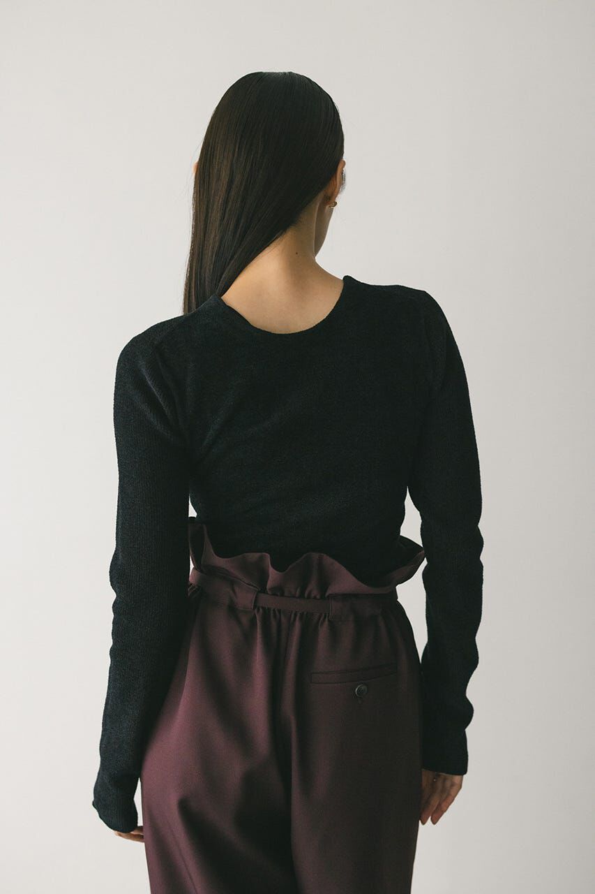 STYLEMIXER「バックオープンベロアショートニット」|ニット・セーター|