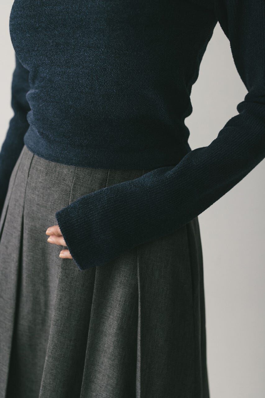 STYLEMIXER「バックオープンベロアショートニット」|ニット・セーター|