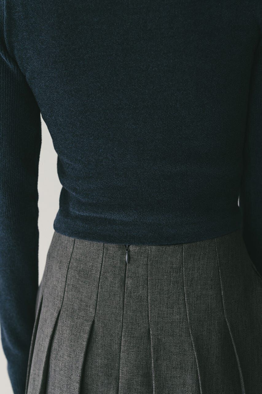 STYLEMIXER「バックオープンベロアショートニット」|ニット・セーター|