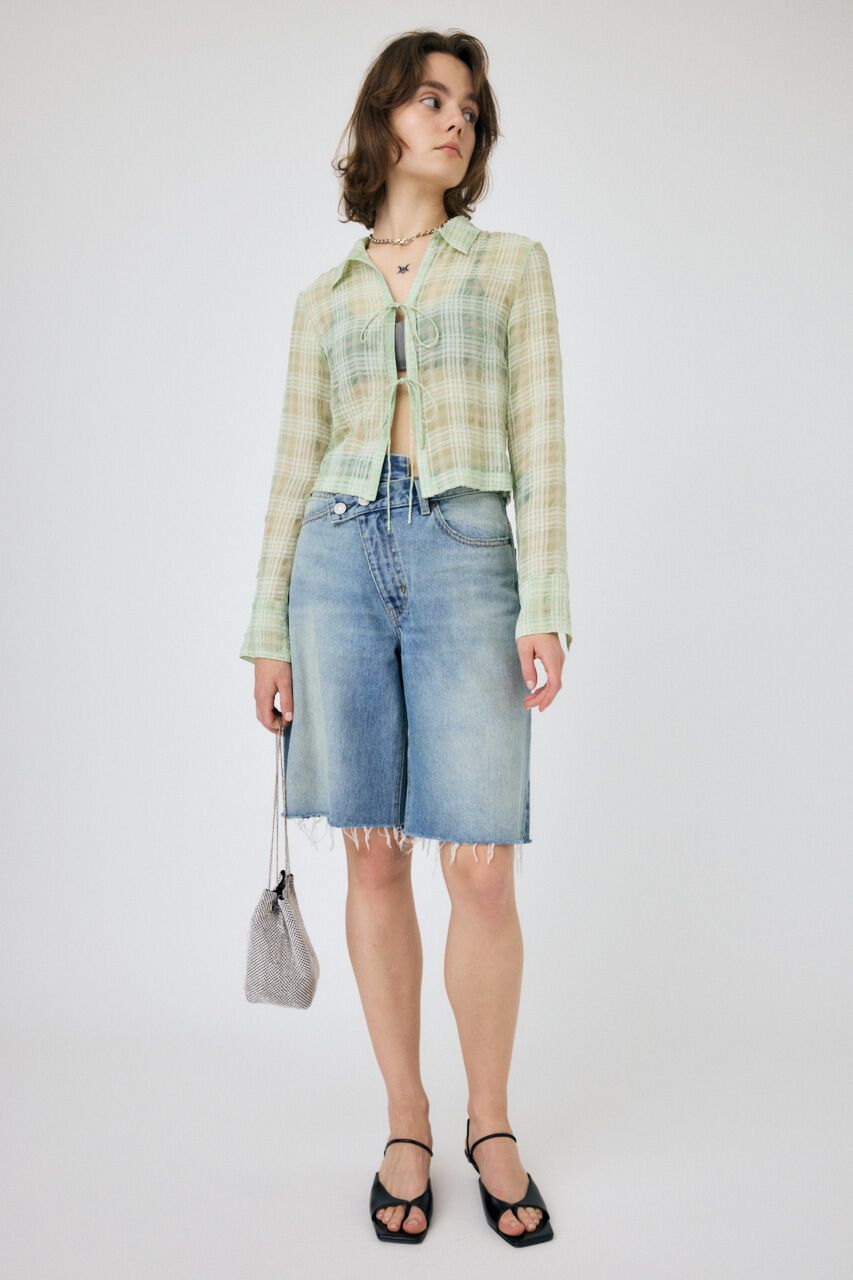 MOUSSY「FRONT TIED CHECK シャツ」|シャツ・ブラウス|