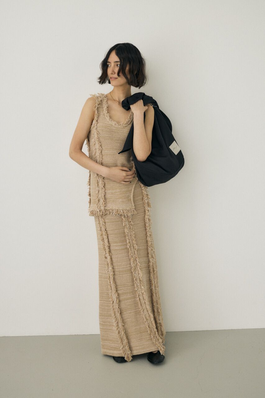 MOUSSY「ツイードニットスカート　オーガニックコットン使用」|スカート|BEG