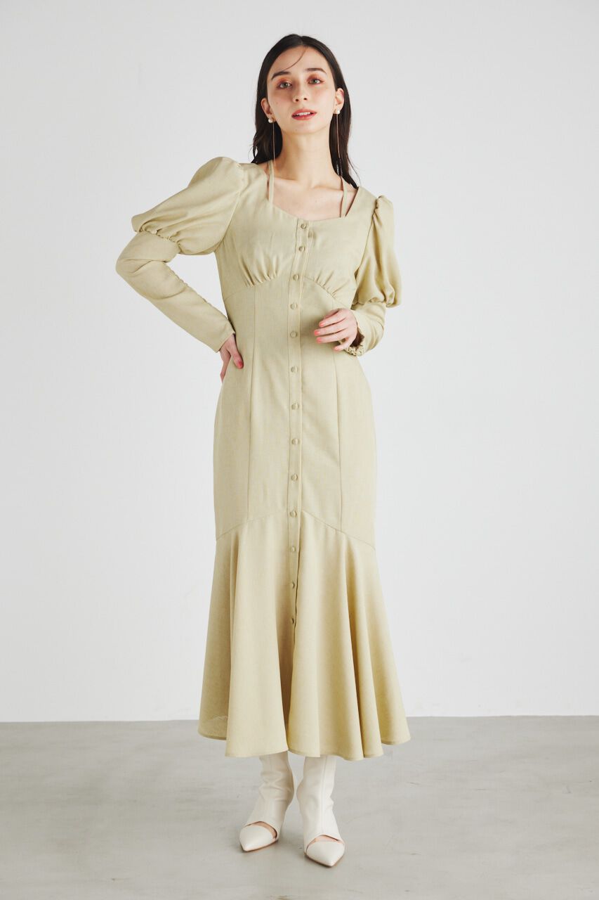 rienda「ボリュームスリーブビスチェパターンマーメイドOP」|ワンピース|L/GRN1