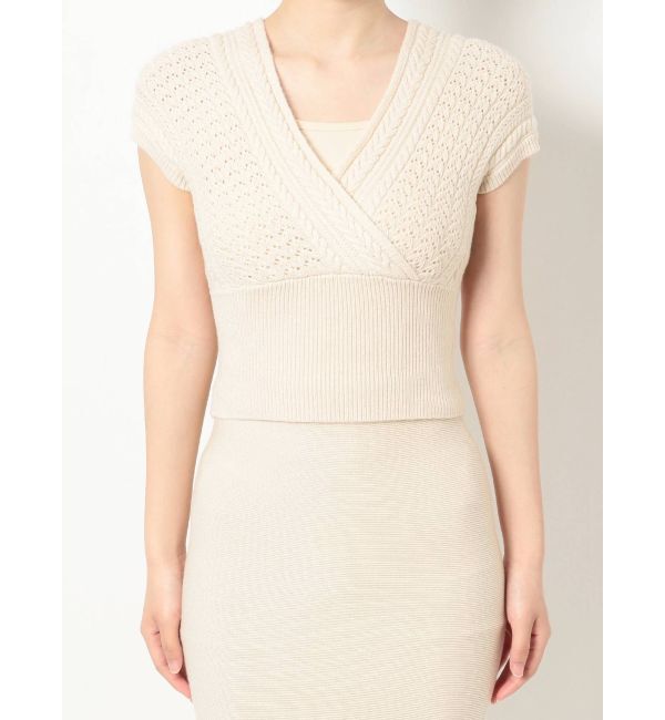 RESEXXY「ケーブルカシュクールニットトップス【セットアップ着用可能】」|ニット・セーター|