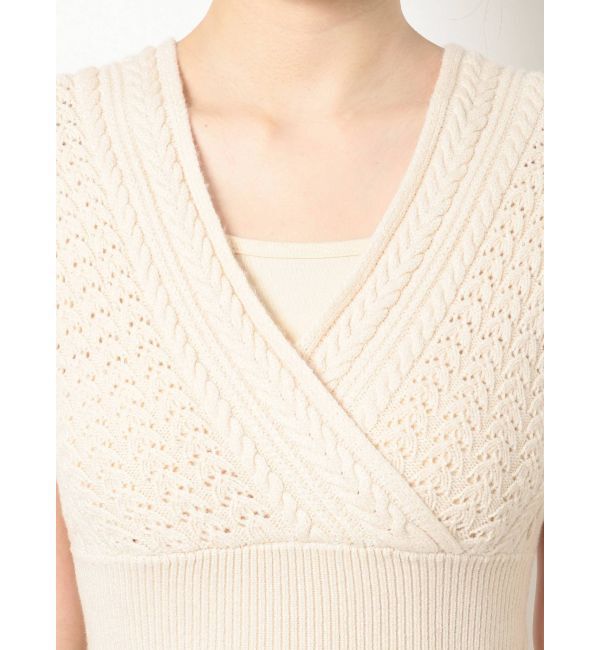 RESEXXY「ケーブルカシュクールニットトップス【セットアップ着用可能】」|ニット・セーター|