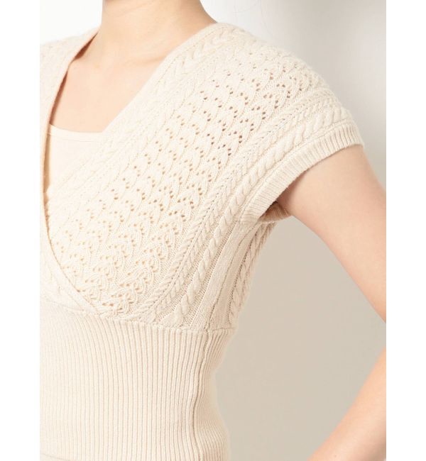 RESEXXY「ケーブルカシュクールニットトップス【セットアップ着用可能】」|ニット・セーター|