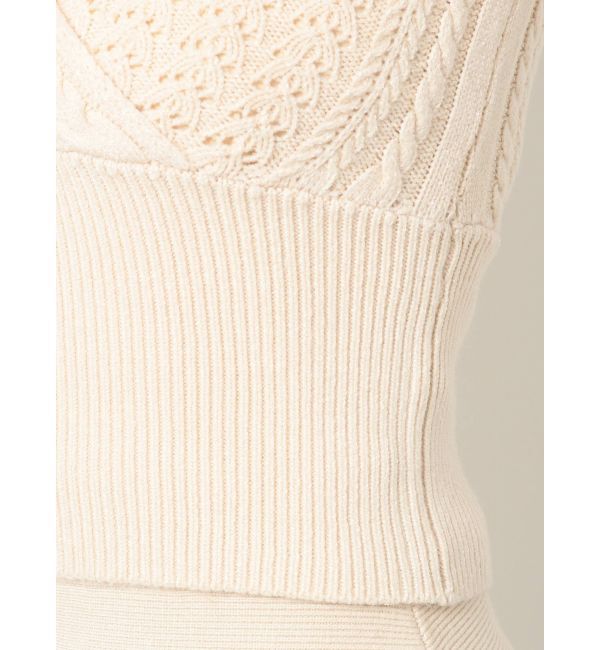 RESEXXY「ケーブルカシュクールニットトップス【セットアップ着用可能】」|ニット・セーター|