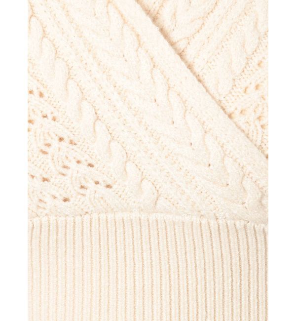 RESEXXY「ケーブルカシュクールニットトップス【セットアップ着用可能】」|ニット・セーター|