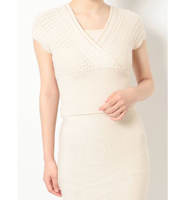 RESEXXY「ケーブルカシュクールニットトップス【セットアップ着用可能】」|ニット・セーター|